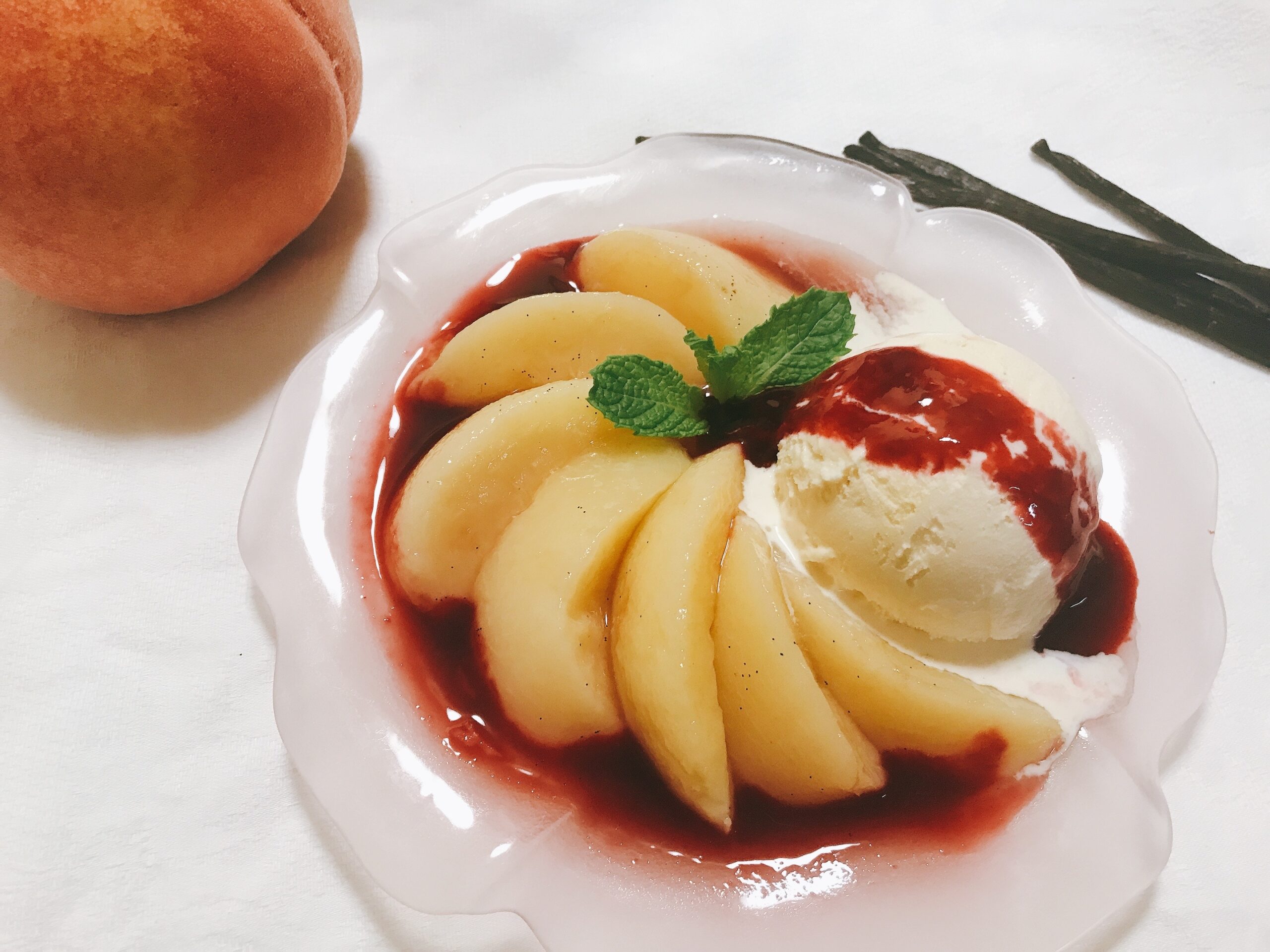 桃が美味しい今作りたい。英国デザートピーチメルバの作り方　レシピ